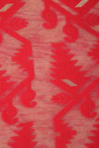 Pinkloom Women'S Beige Hand_Woven Cotton Jamdani Saree Without Blouse