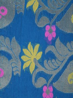 PinkLoom Women's Blue Hand_Woven Cotton_Silk Saree With Blouse 4