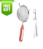 Stainless Steel Soup Strainer With Stainless Steel Roti Chimta And Free Gift