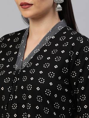 Black printed cotton ethnic-kurtis 5