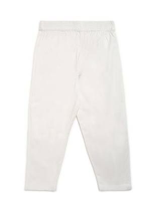 White Self Kurta With White Pyjama 4