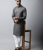 Brown plain cotton men-kurtas