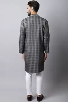 Brown plain cotton men-kurtas