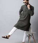Brown plain pure cotton men-kurtas