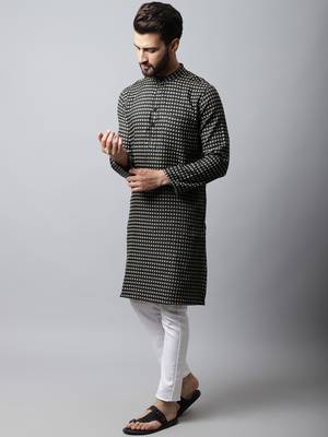 Brown plain pure cotton men-kurtas 3