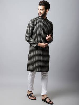 Brown plain pure cotton men-kurtas 4