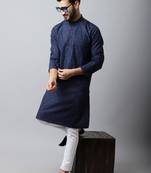 White printed pure cotton men-kurtas