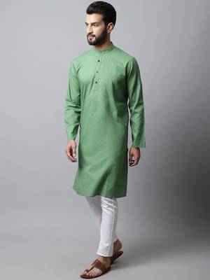 Green printed pure cotton men-kurtas 3