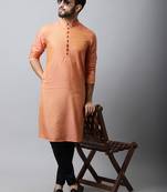 Red printed pure cotton men-kurtas