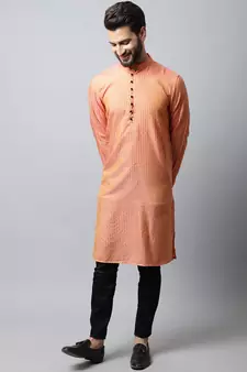 Red printed pure cotton men-kurtas