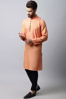 Red printed pure cotton men-kurtas