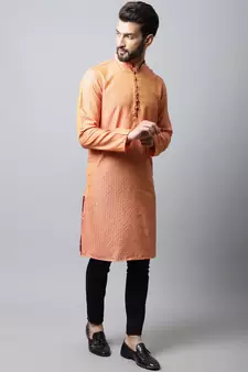 Red printed pure cotton men-kurtas