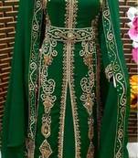 Moroccan Kaftan Hand Work Royal Blue Long sleeve Party wear dress 