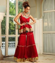 Dilruba Crimson Bejewelled Gotapatti Tunic Set
