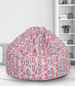 White and Pink Digital Print Canvas XXL Bean Bag Cover-without beans