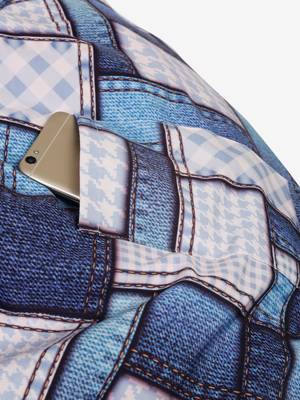 White and Blue Digital Print Canvas XXL Bean Bag Cover-without beans 3