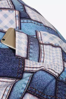 White and Blue Digital Print Canvas XXL Bean Bag Cover-without beans