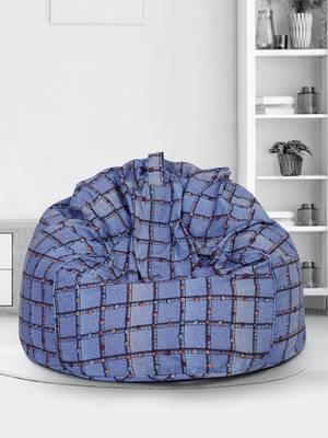 Blue Digital Print Canvas XXL Bean Bag Cover-without beans 1