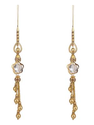Golden Crystal Handmade Work Ethnic Hanging Latkan for Lehenga 2