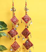Gold Plated with Red Pearl Bridal Lehenga and Saree Fancy And Beautiful Latkan (Set of 2)