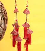 Gold Plated with Pearl Red Bridal Lehenga and Saree Fancy And Beautiful Latkan (Set of 2)