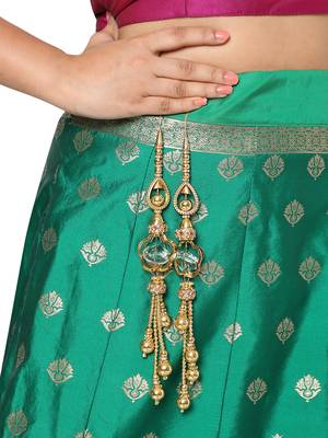 Golden Crystal Handmade Work Ethnic Hanging Latkan for Lehenga 4
