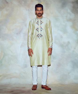 Mint Green Embroidered Kurta 1