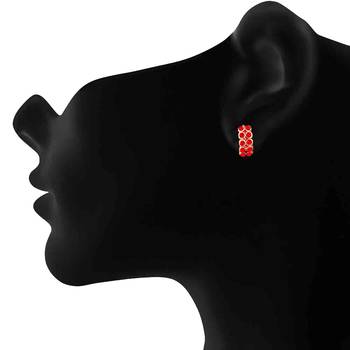 Red crystal earrings 2