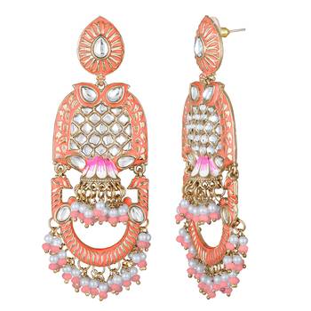 Orange crystal earrings 1