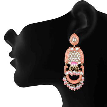 Orange crystal earrings 2