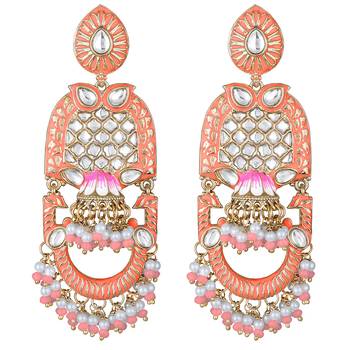 Orange crystal earrings 3