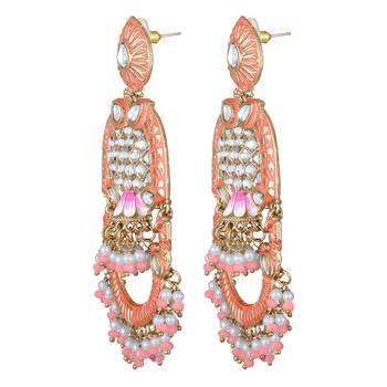 Orange crystal earrings 4