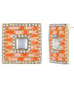 Orange crystal earrings