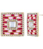 Maroon crystal earrings