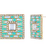 Green crystal earrings