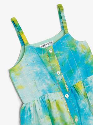 Girls Blue Floral Layered Kurti with Dhoti Pants 5