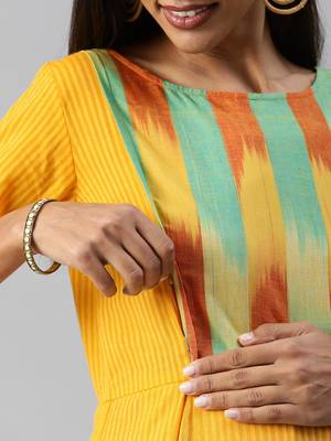 Yellow plain cotton maxi-dresses 4
