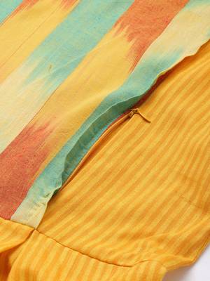 Yellow plain cotton maxi-dresses 5