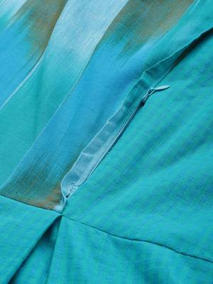 Blue plain cotton maxi-dresses 5
