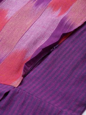Purple plain cotton maxi-dresses 5