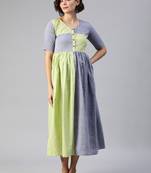 Lavender embroidered cotton maxi-dresses