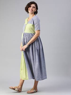 Lavender embroidered cotton maxi-dresses 3