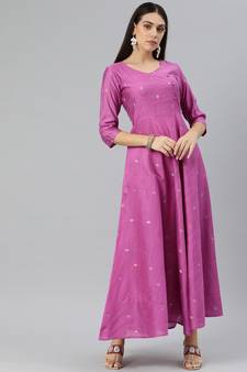 Pink woven cotton maxi-dresses