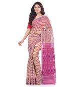 Purple Woven Cotton Saree Without Blouse