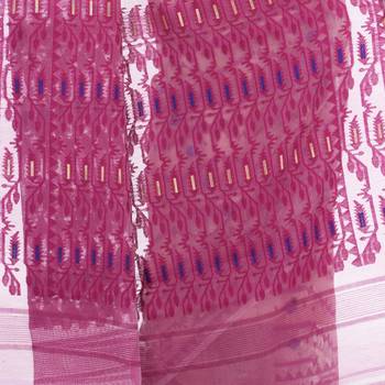 Purple Woven Cotton Saree Without Blouse 3