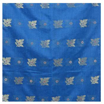 Light blue hand woven cotton silk saree with blouse 4