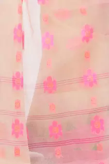 Pink Woven Cotton Saree Without Blouse
