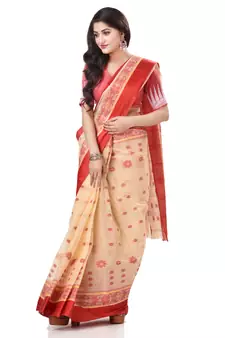 Multicolor Woven Cotton Saree Without Blouse