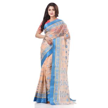 Multicolor Woven Cotton Saree Without Blouse 1