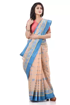 Multicolor Woven Cotton Saree Without Blouse